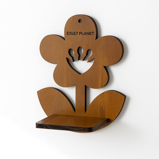 Eco-Friendly Wall-Mounted Plant Holders - Wood & Glass Decor