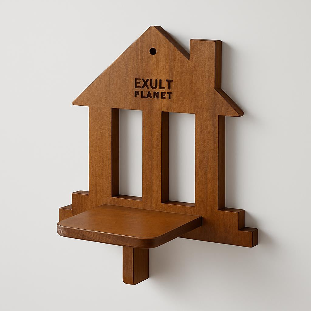 Eco-Friendly Wall-Mounted Plant Holders - Wood & Glass Decor
