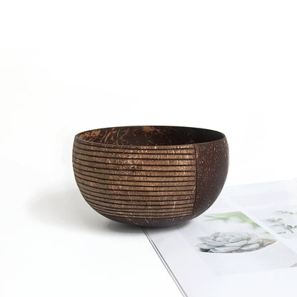 Eco-Friendly Coconut Shell Rice Bowls - Sustainable Biodegradable Dinnerware Set