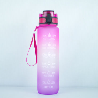 Hydration Time-Marker Water Bottle - Eco-Friendly & BPA-Free