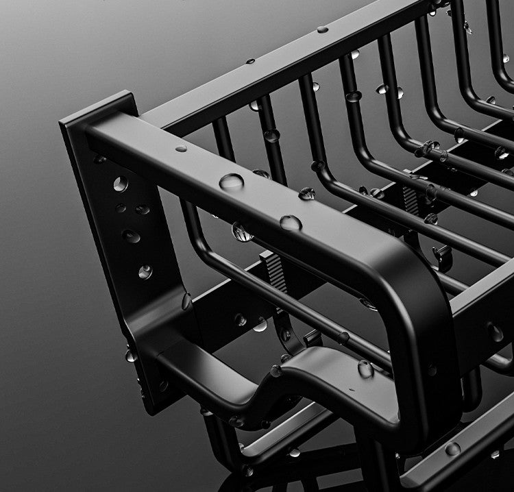 Wall-Mounted Space Aluminum Bathroom Shelf with Hooks (No Drill)