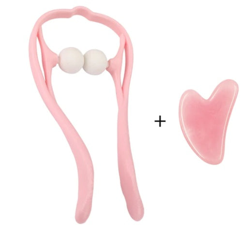 U-Shaped Neck and Shoulder Massager with Dual Handles and Roller Balls