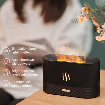Compact Black Flame Aroma Diffuser - Ultrasonic Aromatherapy Device