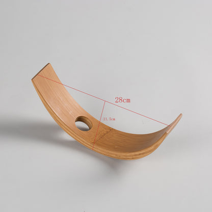 Eco-Friendly Balancing Wine Bottle Holder - Natural Wood Tone