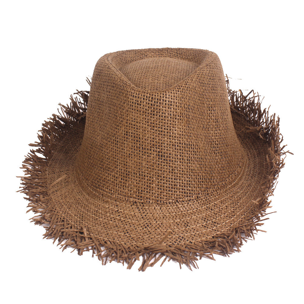 Men's Eco-Friendly Straw Top Hat for Stylish Sun Protection