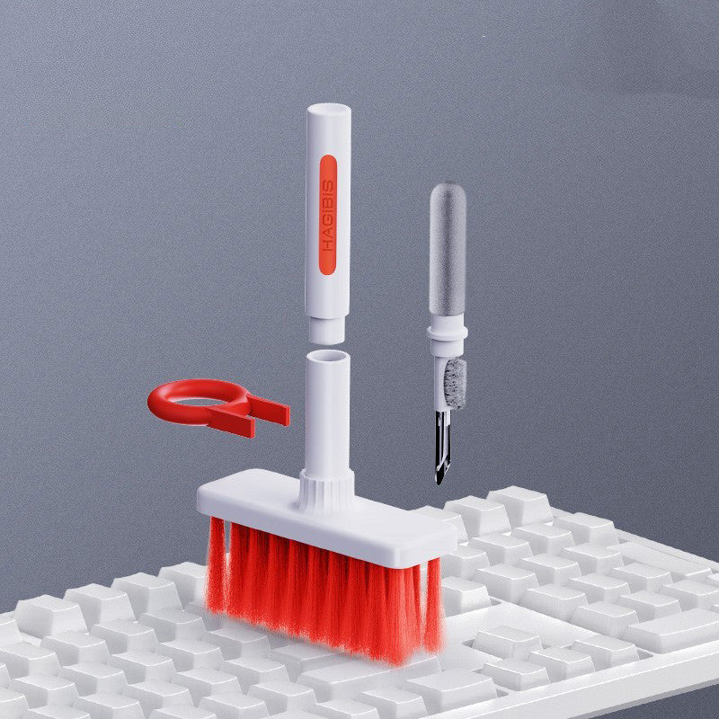 Eco-Friendly Keyboard Cleaning Brush Set in White and Red