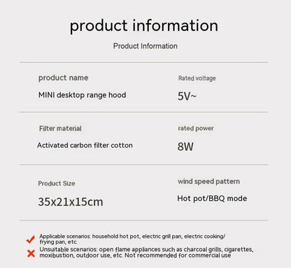 Wireless Portable Range Hood for Smoke Reduction