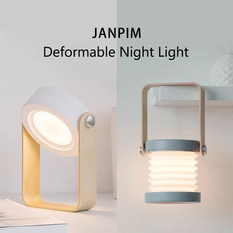 Eco-Friendly Portable Lantern with Wooden Accents