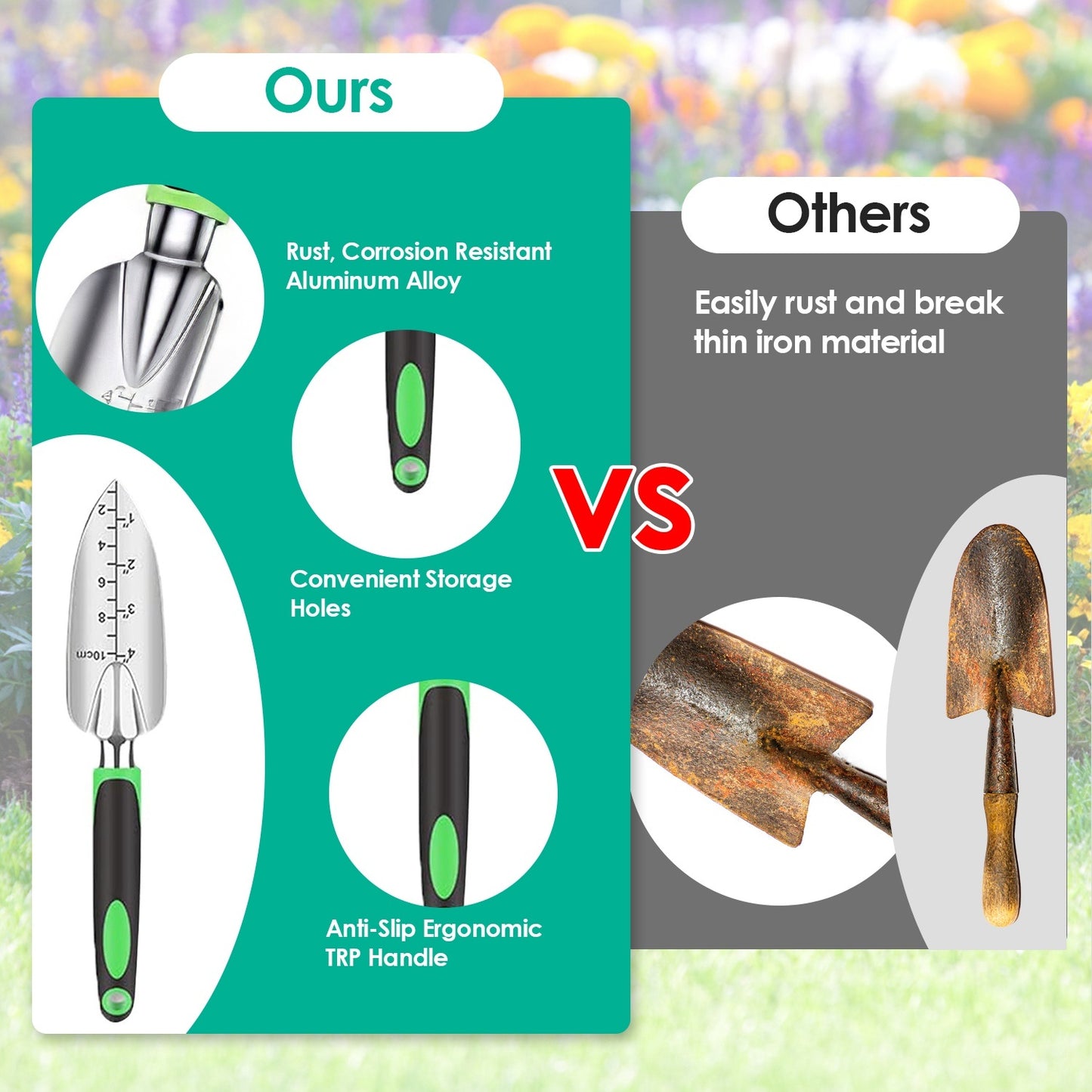 Eco-Friendly Gardening Tool Set with Durable Aluminum Tools and Reusable Bag