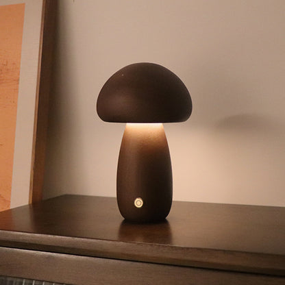 Eco-Friendly Wooden Mushroom Table Lamp