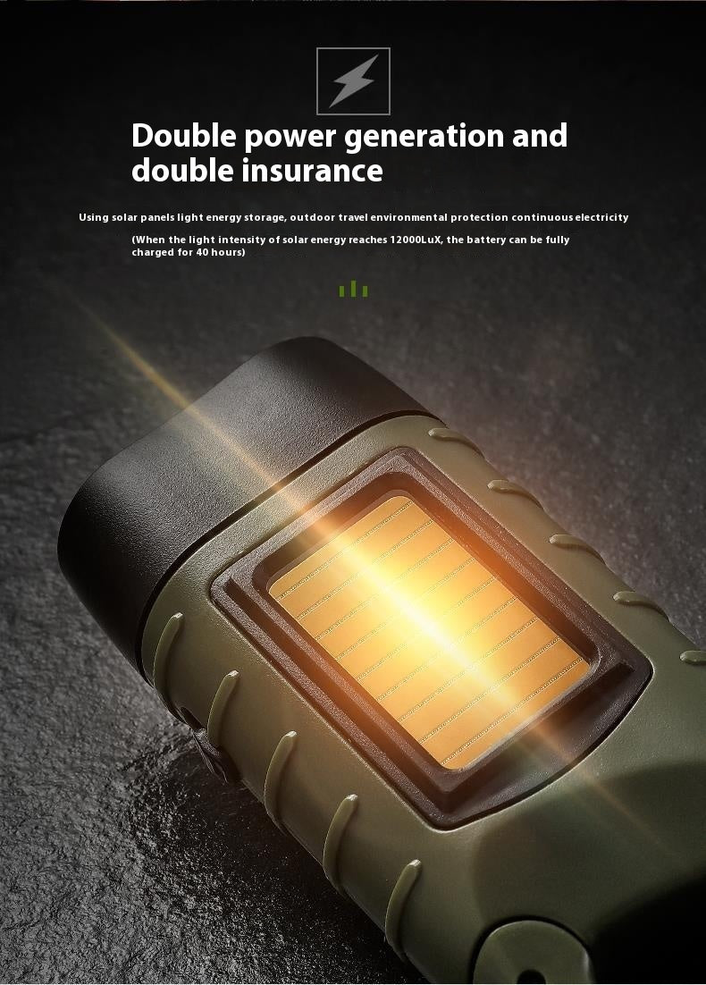Solar Hand Crank Flashlight - Eco-Friendly Emergency Light