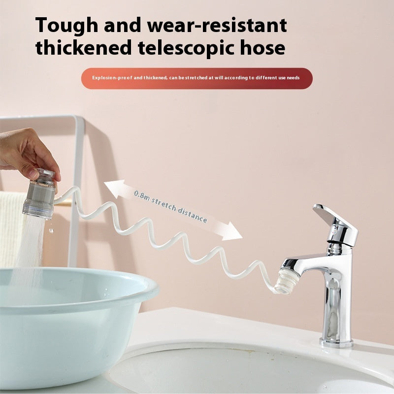 Water-Saving Telescopic Hose with Chrome Faucet Attachment