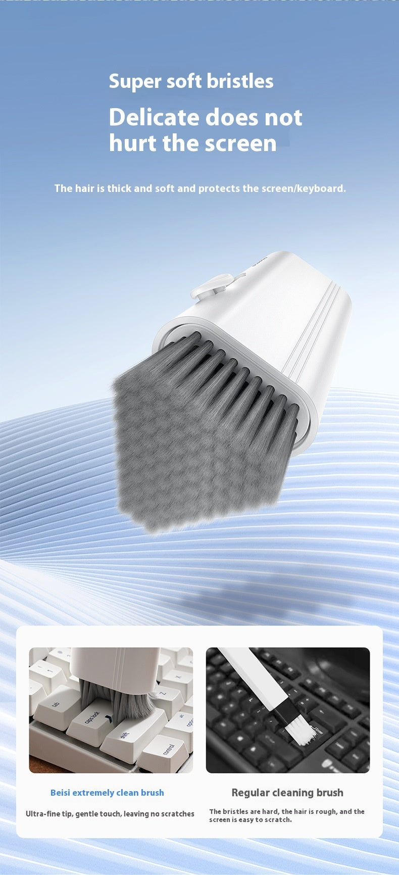 Eco-Friendly Keyboard & Headset Cleaning Brush