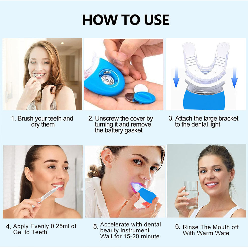 Eco-Friendly LED Teeth Whitening Kit with Reusable Mouthpiece