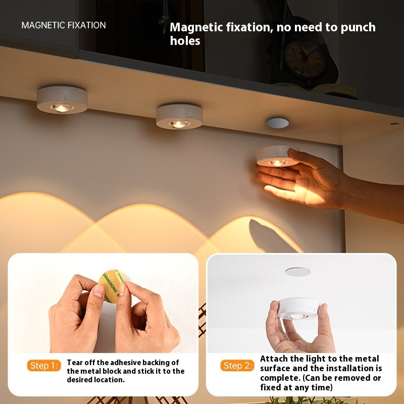 No Drill Magnetic Rechargeable Cabinet Light (RGB - Pack of 3)