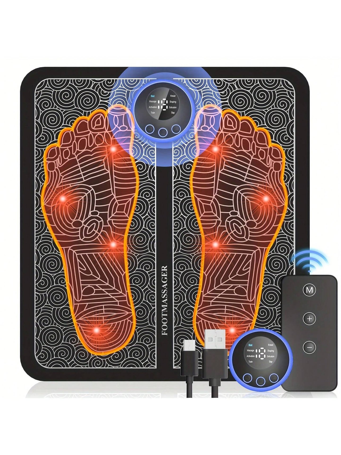 Rechargeable Electronic Foot Massager Pad for Relaxation and Wellness