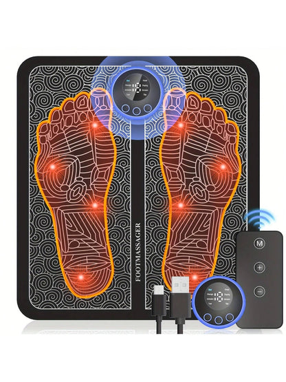 Rechargeable Electronic Foot Massager Pad for Relaxation and Wellness