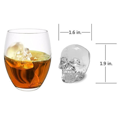 Skull Ice Cube Mold - Reusable Silicone Skull-Shaped Ice Tray