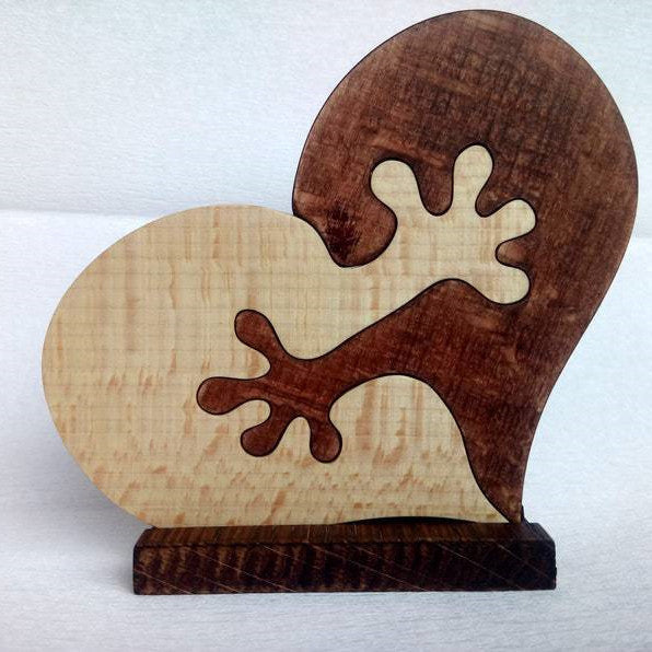 Eco-Friendly Wooden Heart Desktop Ornament
