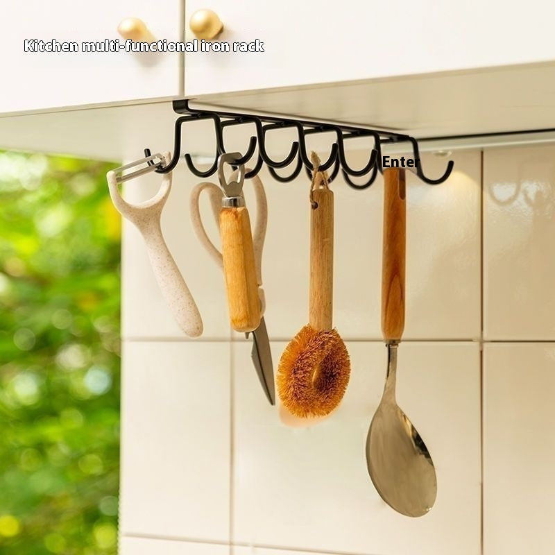 Kitchen Cabinet Hanging Iron Hook Organizer