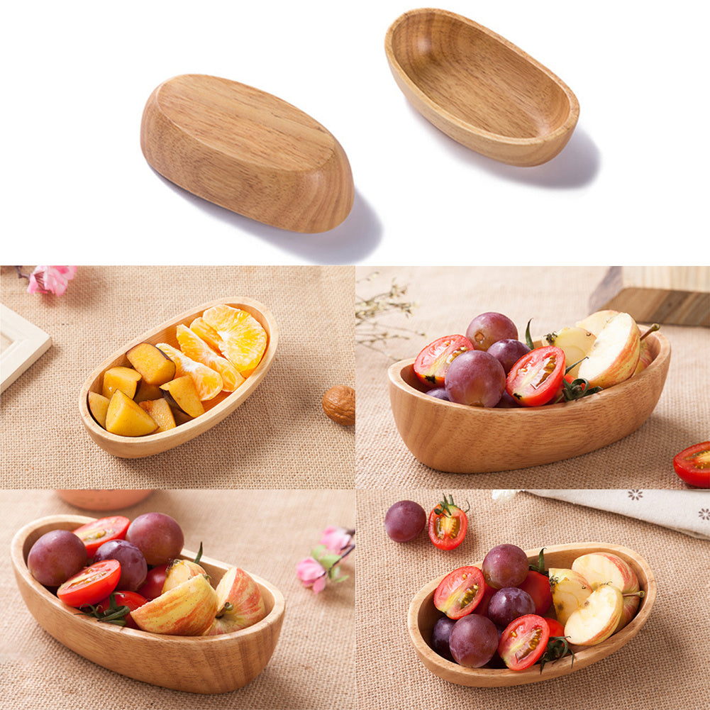 Eco-Friendly Natural Rubber Wood Salad Bowl