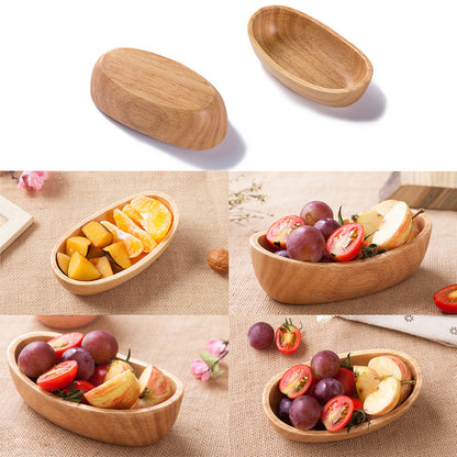 Eco-Friendly Natural Rubber Wood Salad Bowl