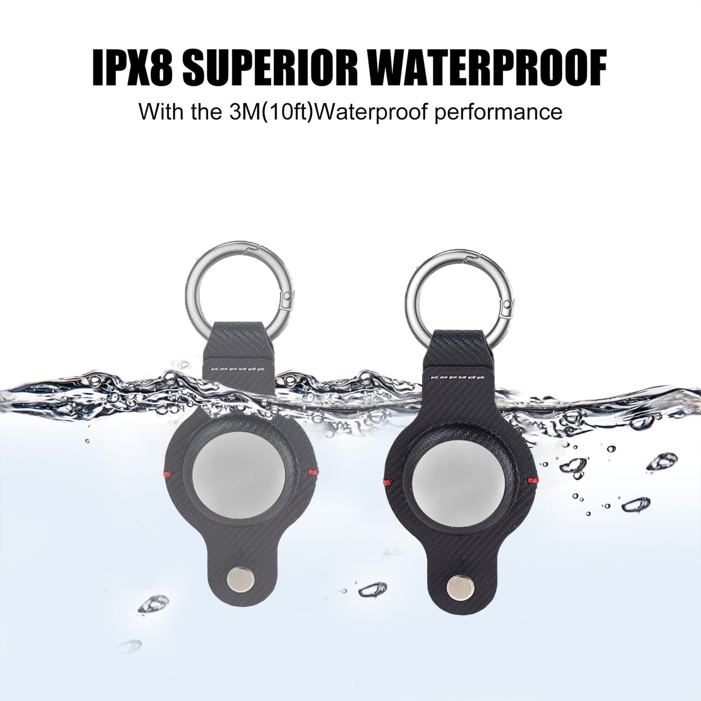 Durable Black AirTag Keychain Holder for Secure Tracking