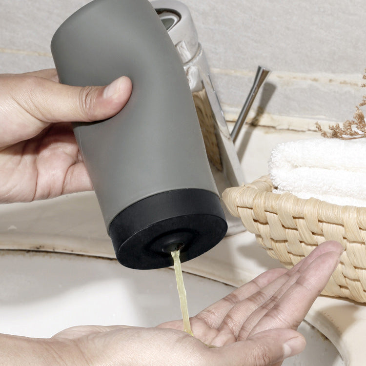 Eco-Friendly Refillable Liquid Soap Dispenser in Gray Silicone