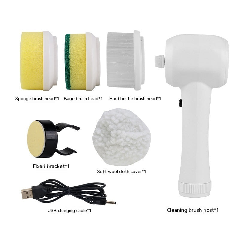 Rechargeable Multi-Use Electric Cleaning Brush Set with USB Charging
