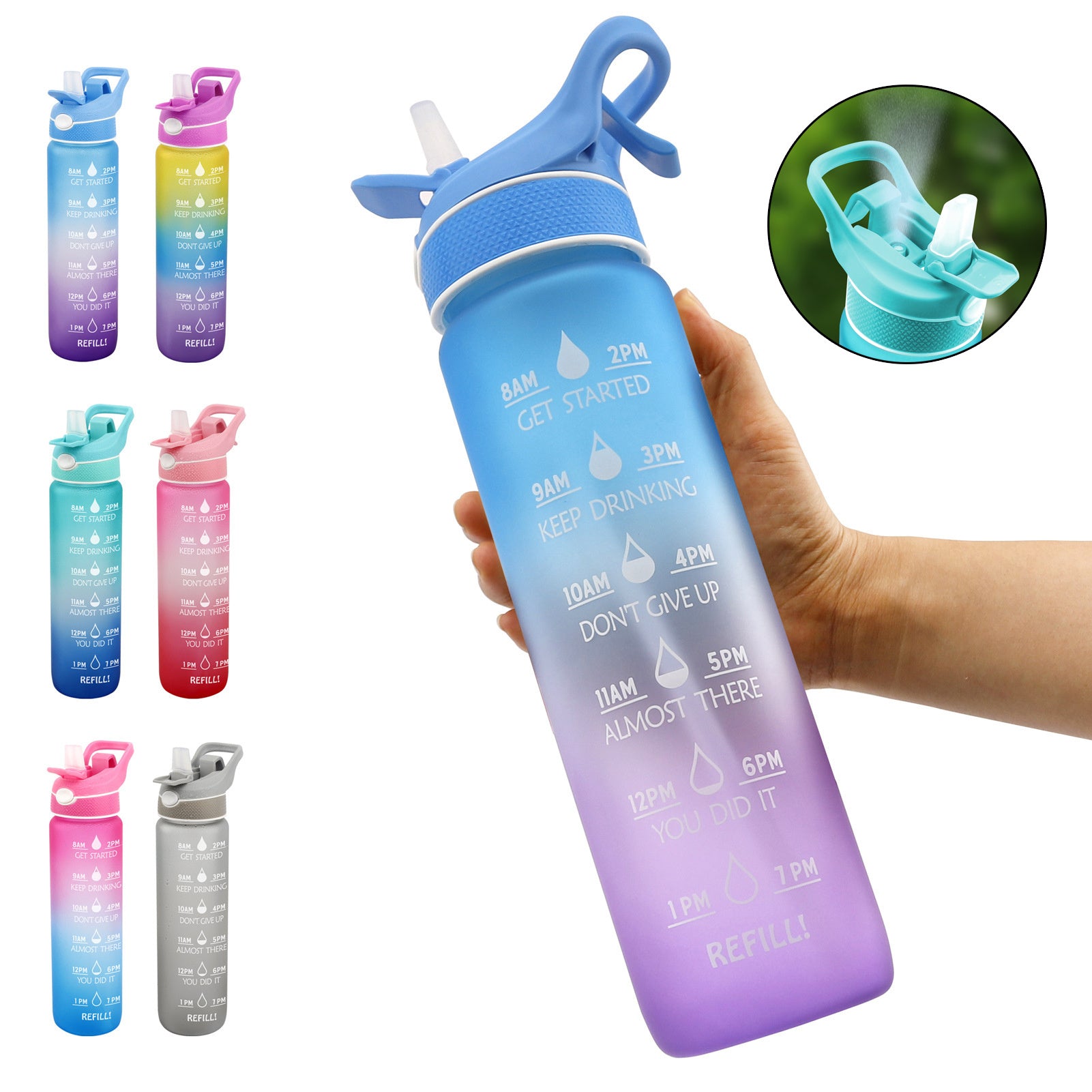 EcoBounce Hydration Bottle with Straw & Scrub Cover