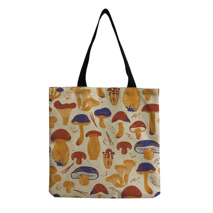 Cartoon Mushroom One Shoulder Reusable Tote Bag