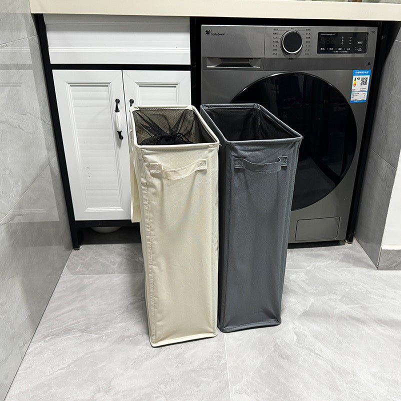 Eco-Friendly Beige Canvas Laundry Hamper for Small Spaces