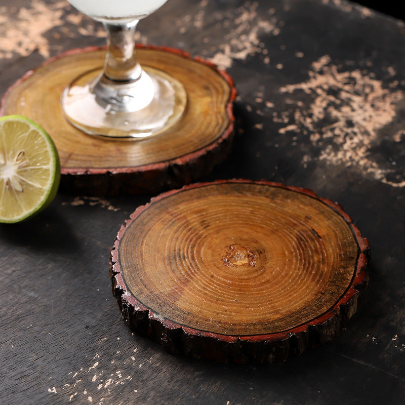 Natural Wooden Drink Coasters with Eco-Friendly Design