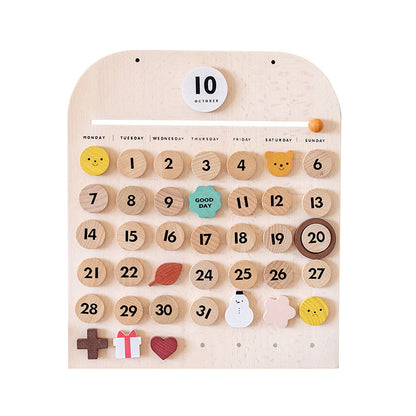 Eco-Friendly Wooden Calendar for Kids' Learning