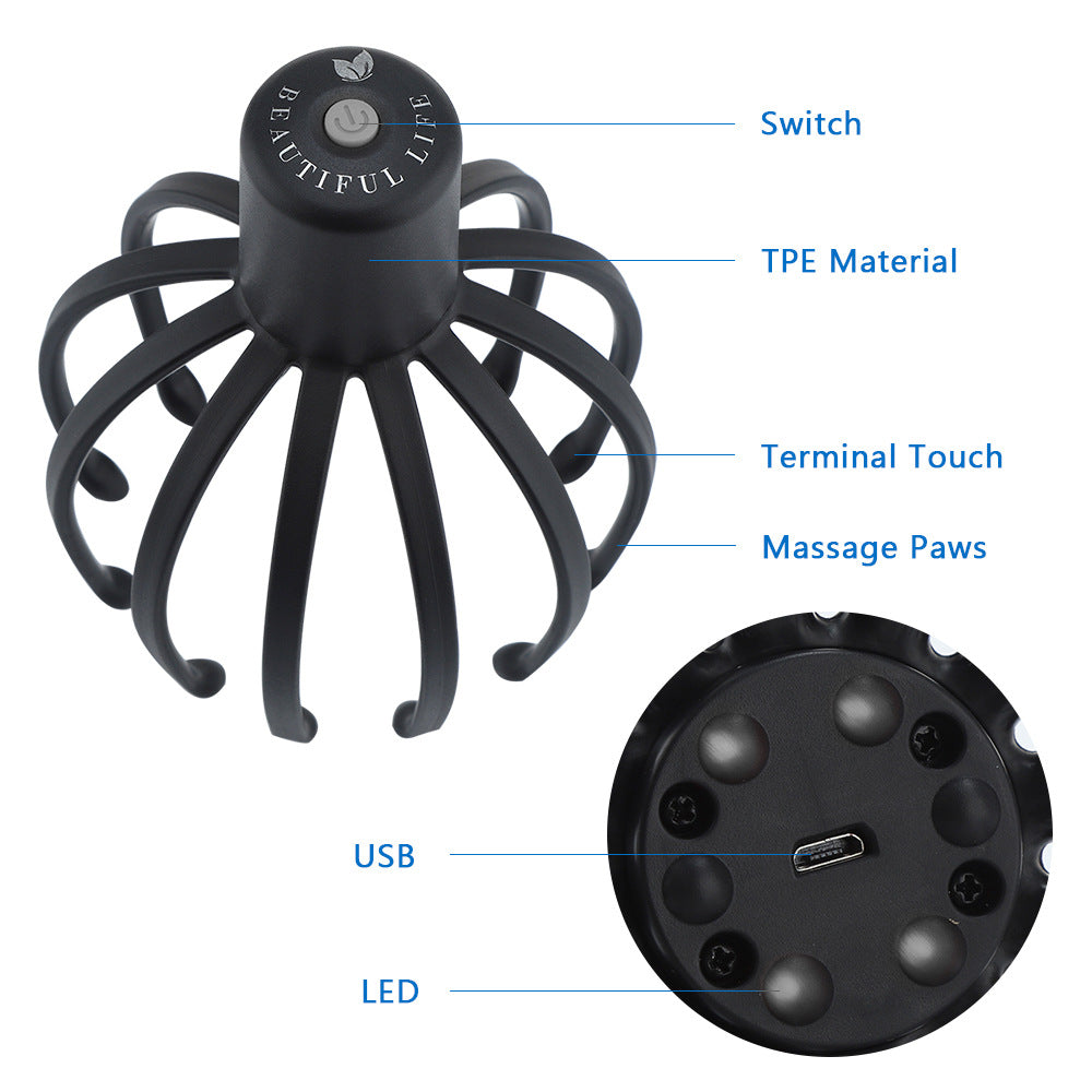Electric Scalp Massager – USB Rechargeable Head Relaxation Device
