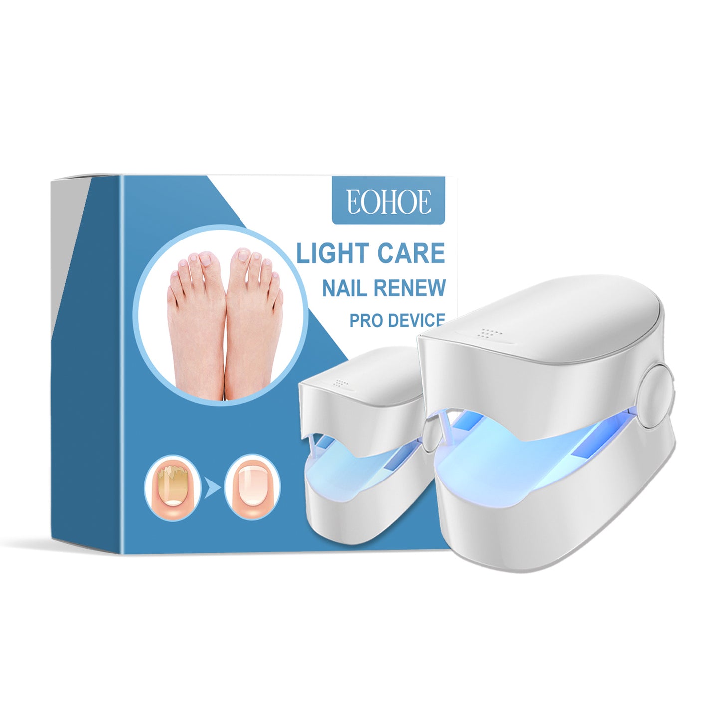 Eco-friendly nail care device with blue light