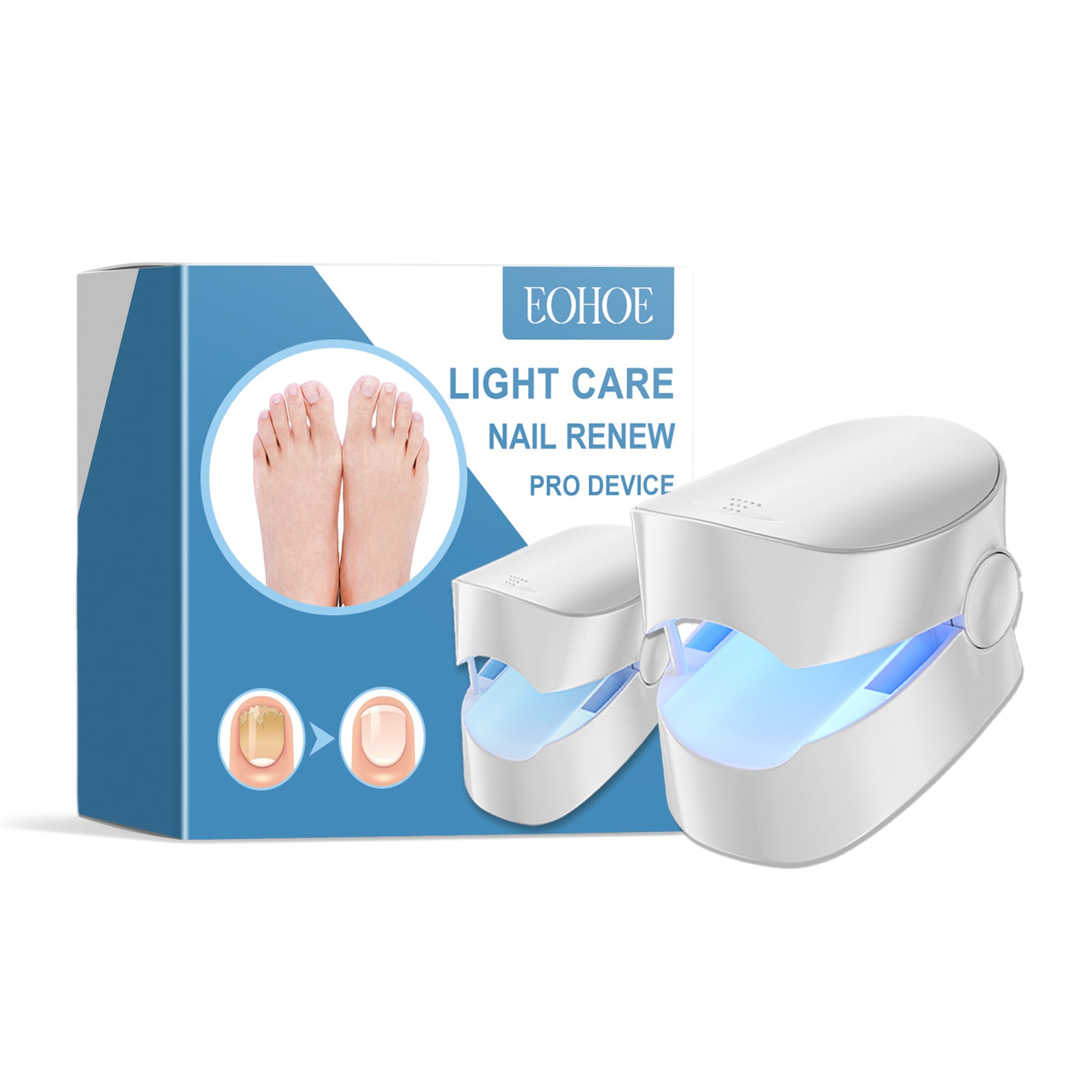 Eco-friendly nail care device with blue light