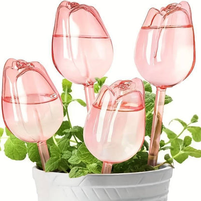 Tulip-Shaped Self-Watering Plant Bulb - Pink, Water-Saving, Eco-Friendly