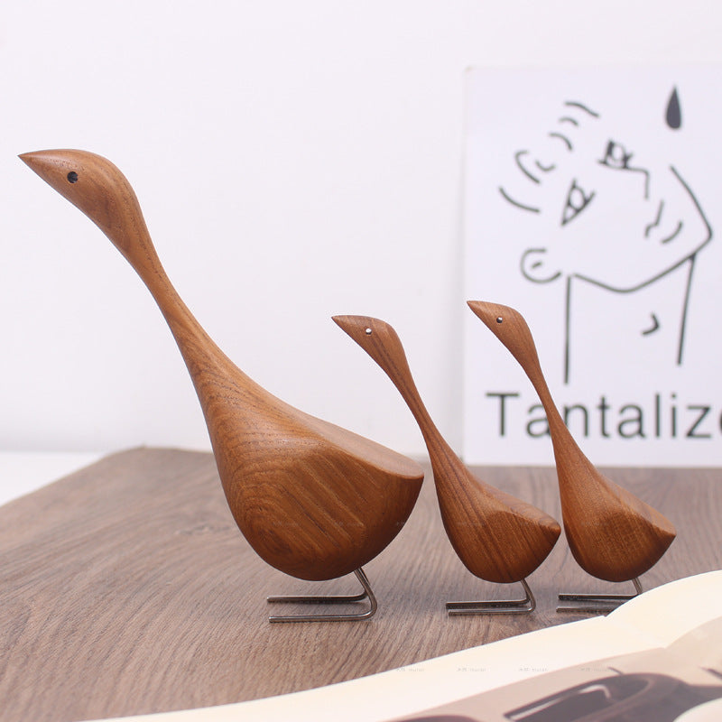 Eco-Friendly Wooden Bird Figurines - Sustainable Home Décor