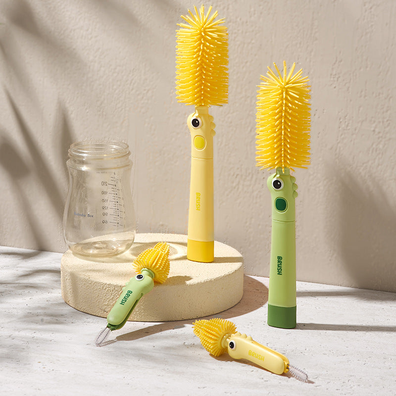 Little Dinosaur Two-in-One Silicone Cup & Bottle Brush
