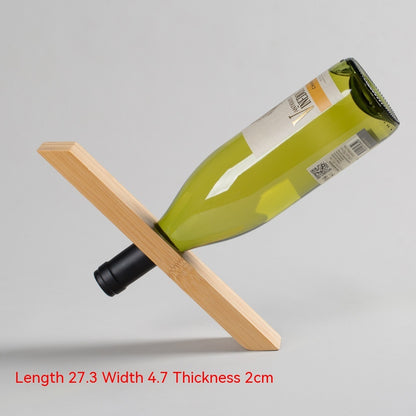 Eco-Friendly Balancing Wine Bottle Holder - Natural Wood Tone