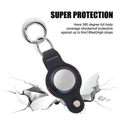 Durable Black AirTag Keychain Holder for Secure Tracking