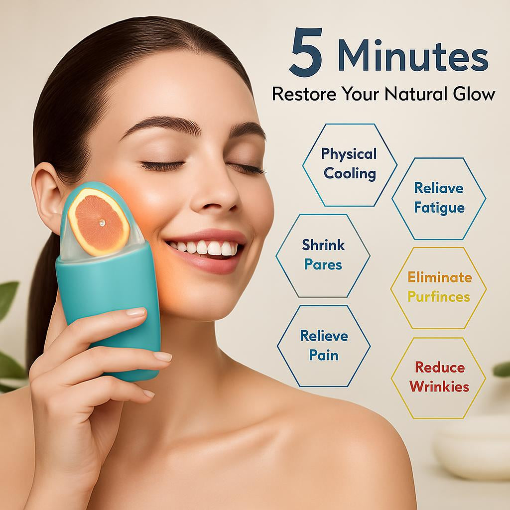 2 in 1 Ice Roller for Face And Eyes - Skin Firming & Cooling Facial Massage Tool