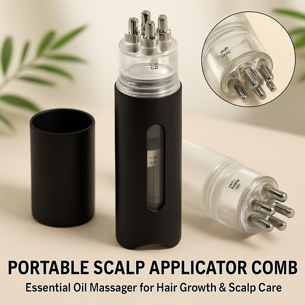 Portable Scalp Applicator Comb – Essential Oil Massager for Hair Growth & Scalp Care