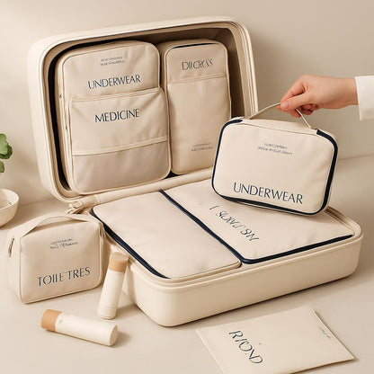Luxury Travel Packing Organizer Set – Multi-Piece Storage Bags for Clothes, Shoes & Accessories