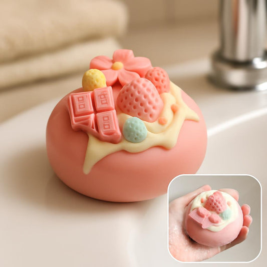 Artisan Doughnut Soap – Strawberry Cake Design, Scented, Decorative Gift