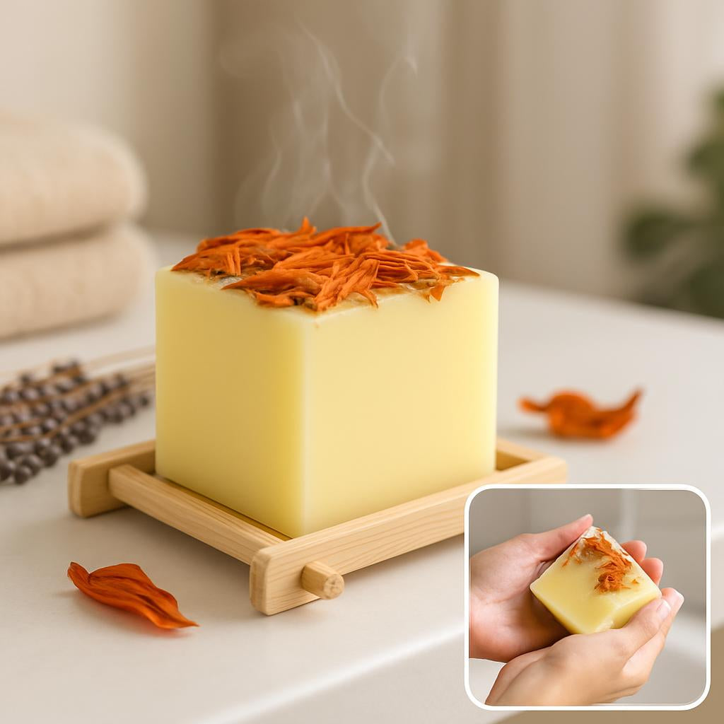 Handcut Luxury Plant-Based Soap Bar – 3.88 oz / 110 g, Long-Lasting & Natural