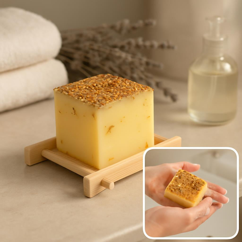 Handcut Luxury Plant-Based Soap Bar – 3.88 oz / 110 g, Long-Lasting & Natural