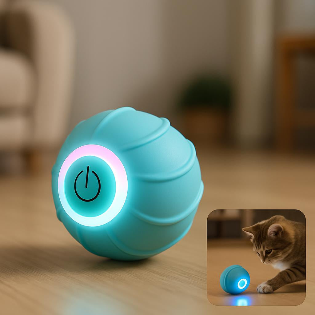 Smart Cat Rolling Ball Toy – USB Rechargeable Automatic Bouncing Pet Toy
