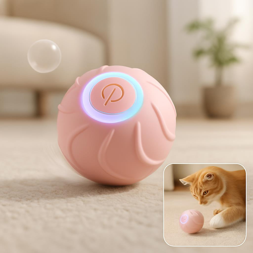 Smart Cat Rolling Ball Toy – USB Rechargeable Automatic Bouncing Pet Toy